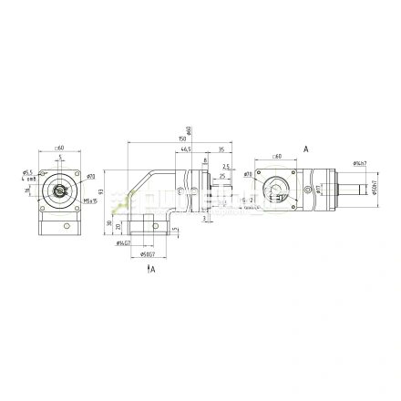 Редуктор планетарный угловой 60WPLF10K-14S фото