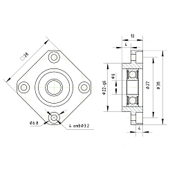 Опора ШВП подшипниковая FF6-C5