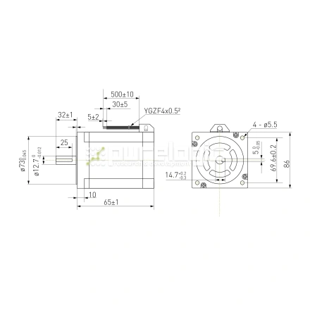 Двигатель шаговый биполярный 86CM35 фото