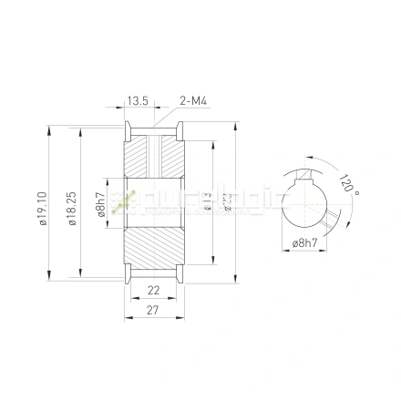 Шкив зубчатый BSY-12-T5-20-A-N8 фото