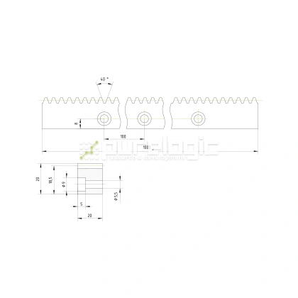 Рейка косозубая RH1.5-2020 фото