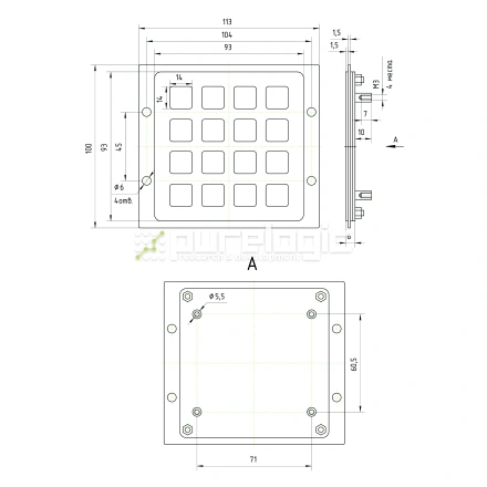 Промышленная клавиатура CT-KPS02-16RMU фото