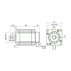 Двигатель шаговый трехфазный 3PL110H185-D19