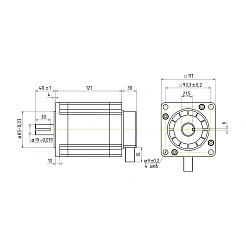 Двигатель шаговый трехфазный 3PL110H127-D19
