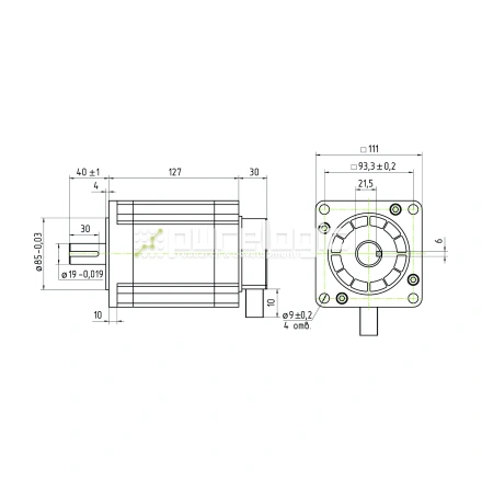 Двигатель шаговый трехфазный 3PL110H127-D19 фото