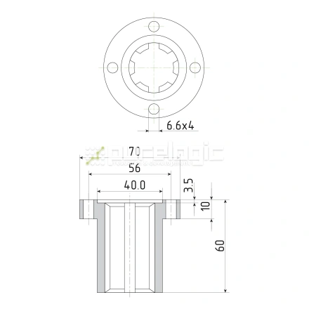 Шлицевая втулка с фланцем SNF-26x32 фото