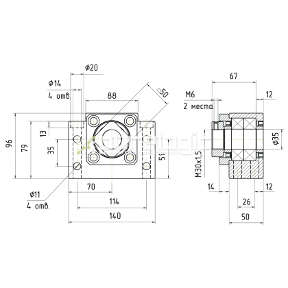 Опора ШВП Hiwin BK35-C5 фото