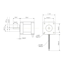 Двигатель шаговый биполярный 42CM02-1A