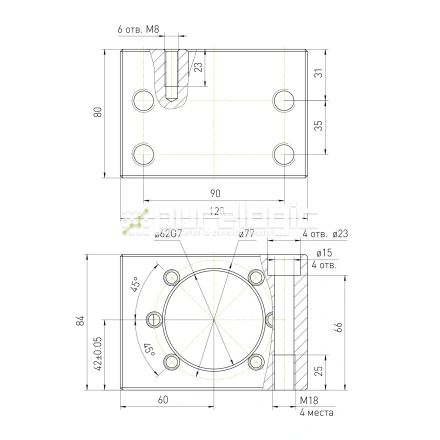 Держатель гайки ШВП MGD32-02 фото