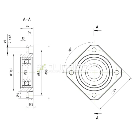 Опора ШВП Hiwin FF25-C5 фото