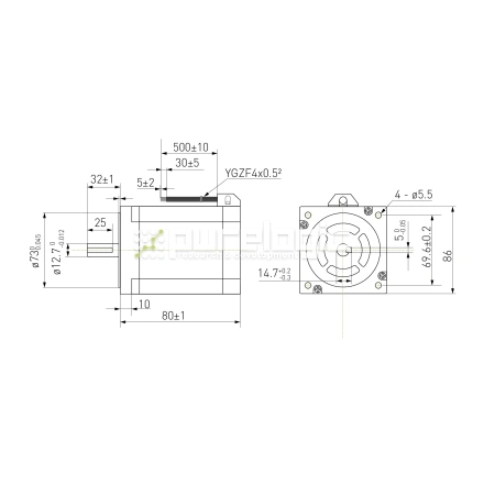 Двигатель шаговый биполярный 86CM45 фото
