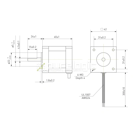 Двигатель шаговый биполярный 42CM04 фото