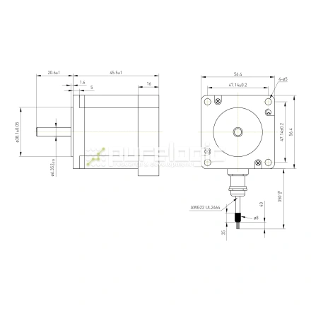Двигатель шаговый FL57STH41-2804A-IP65 фото