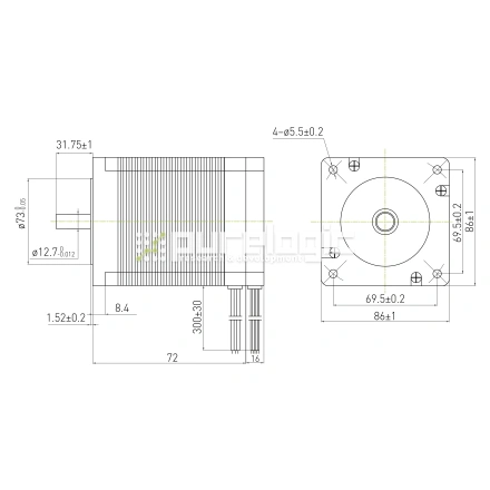 Бесколлекторный двигатель FL86BLS58 фото