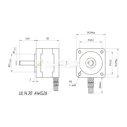 Двигатель шаговый FL39ST38-0504A фото