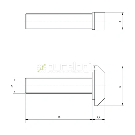 Болт Т-образный 40TS8x20 фото