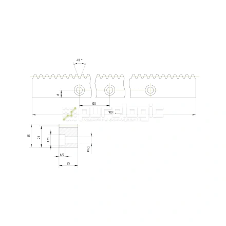 Рейка прямозубая RS2-2525 фото
