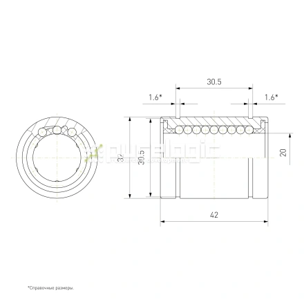 Втулка шариковая LM20 фото