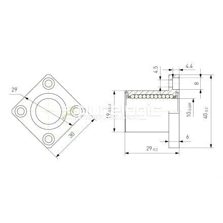 Втулка шариковая с фланцем LMK10 фото