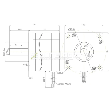 Двигатель шаговый PL110H99-D19 фото