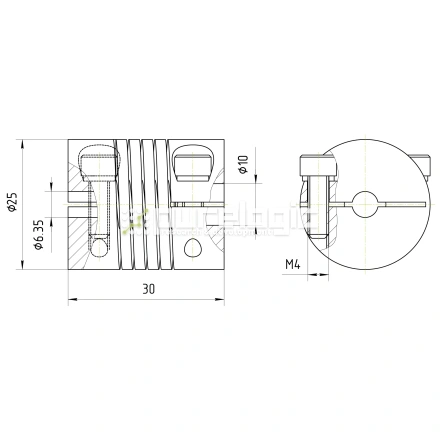 Муфта соединительная BR-2530-6.35-10 фото