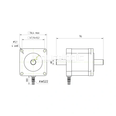 Двигатель шаговый PL57HD56-D8 фото