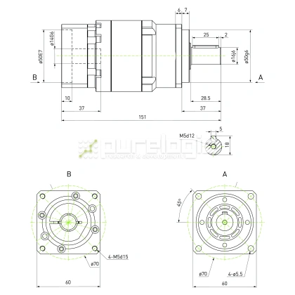 Редуктор планетарный прецизионный 60VRB20K-S16-P0 фото
