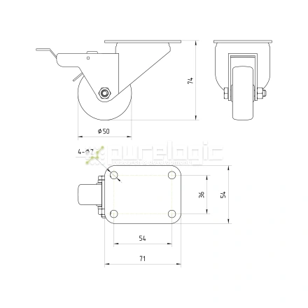 Колесная опора BJLS-50 фото