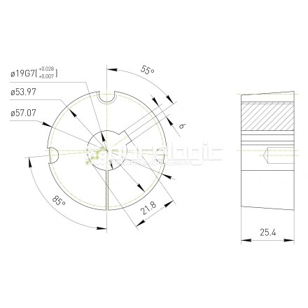 Втулка тапербуш 1610-19 фото