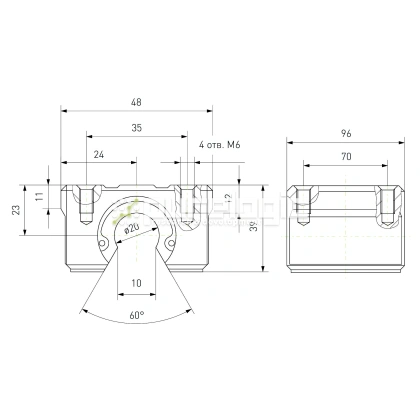 Модуль опорный удлиненный SBR20L фото