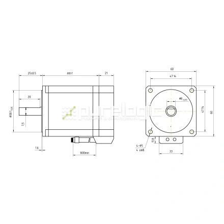 Двигатель шаговый с энкодером HD57H76-D8-1K фото