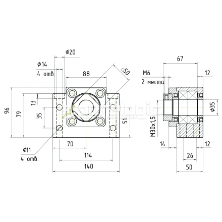 Опора ШВП Hiwin BK35-C5 фото
