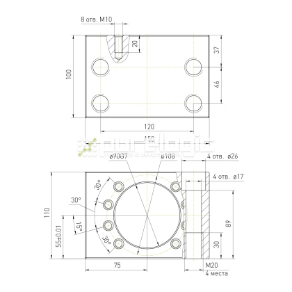 Держатель гайки ШВП MGD63 фото