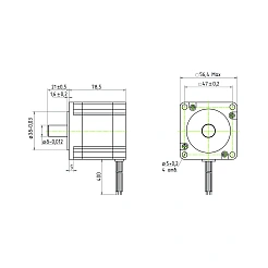 Двигатель шаговый трехфазный 3PL57H79-D8