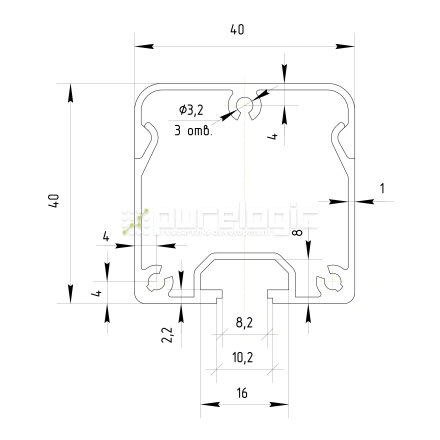 Алюминиевый кабель-канал ZXH4040 фото