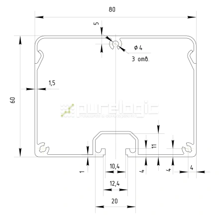 Алюминиевый кабель-канал ZXH6080 фото