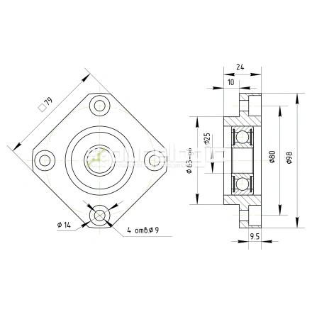 Опора ШВП подшипниковая FF25-C5 фото
