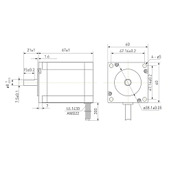Двигатель шаговый биполярный D57CM21