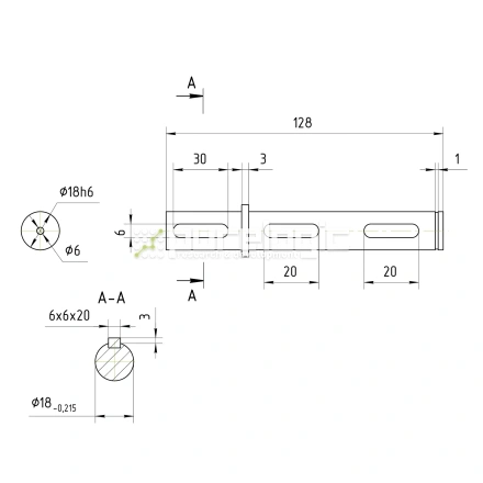Вал выходной WS40S-D18 фото
