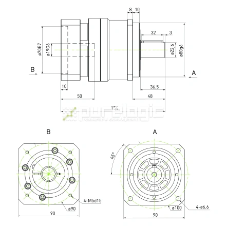 Редуктор планетарный прецизионный 90VRB5K-S22-P0 фото