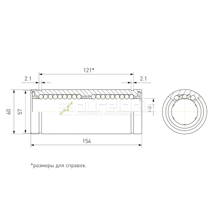 Втулка шариковая LM40L-UU фото
