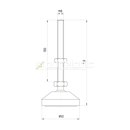 Виброопора M8x100-50R фото