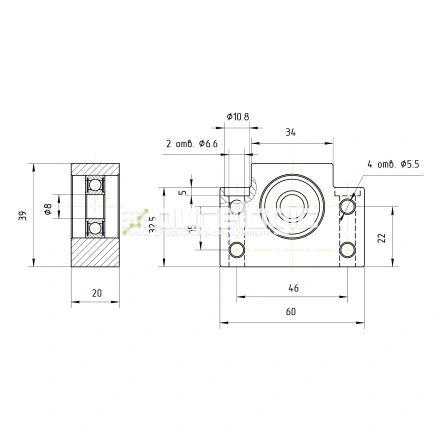 Опора ШВП подшипниковая BF10-C5 фото
