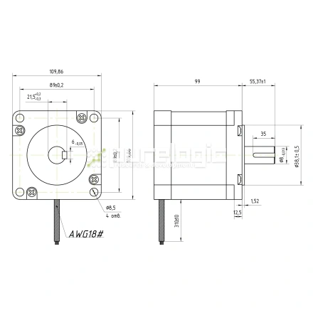 Двигатель шаговый FL110STH99-5504B фото