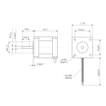 Двигатель шаговый биполярный 42CM06-1A