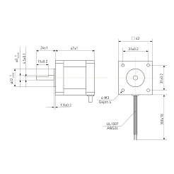 Двигатель шаговый биполярный 42CM06-1A