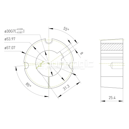 Втулка тапербуш 1610-30 фото