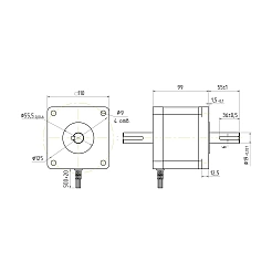 Двигатель шаговый биполярный PL110HD99-D19