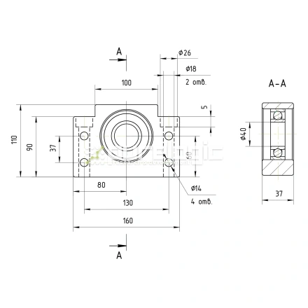 Опора ШВП Hiwin BF40-C5 фото