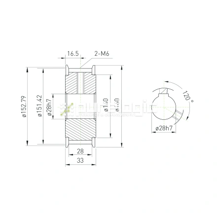 Шкив зубчатый BLA-60-8M-25-A-N28 фото